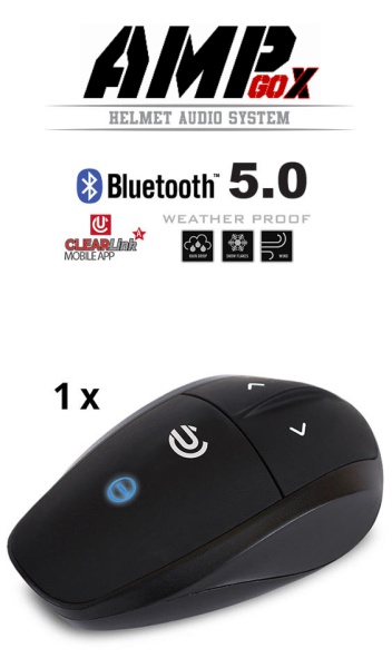 AMP Go 4 Système audio Bluetooth 5.0 pour casques de moto - Single Kit